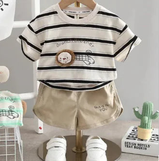 Paul Set - New Boys' Striped Short Sleeve Outfit (One Set)