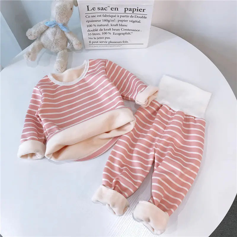 High Waist Thermal Underwear Set for Kids 1-5 Years