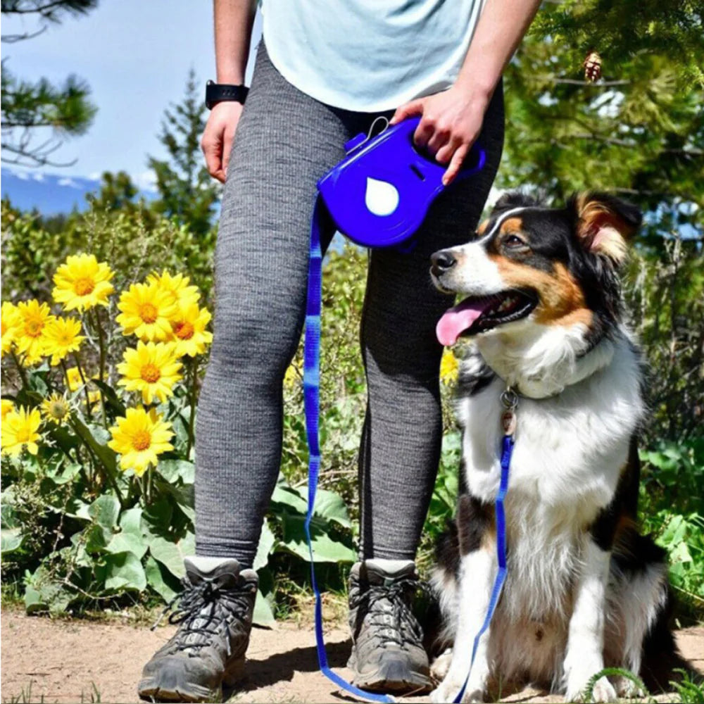 Pet Leash with Portable Silicone Bowl