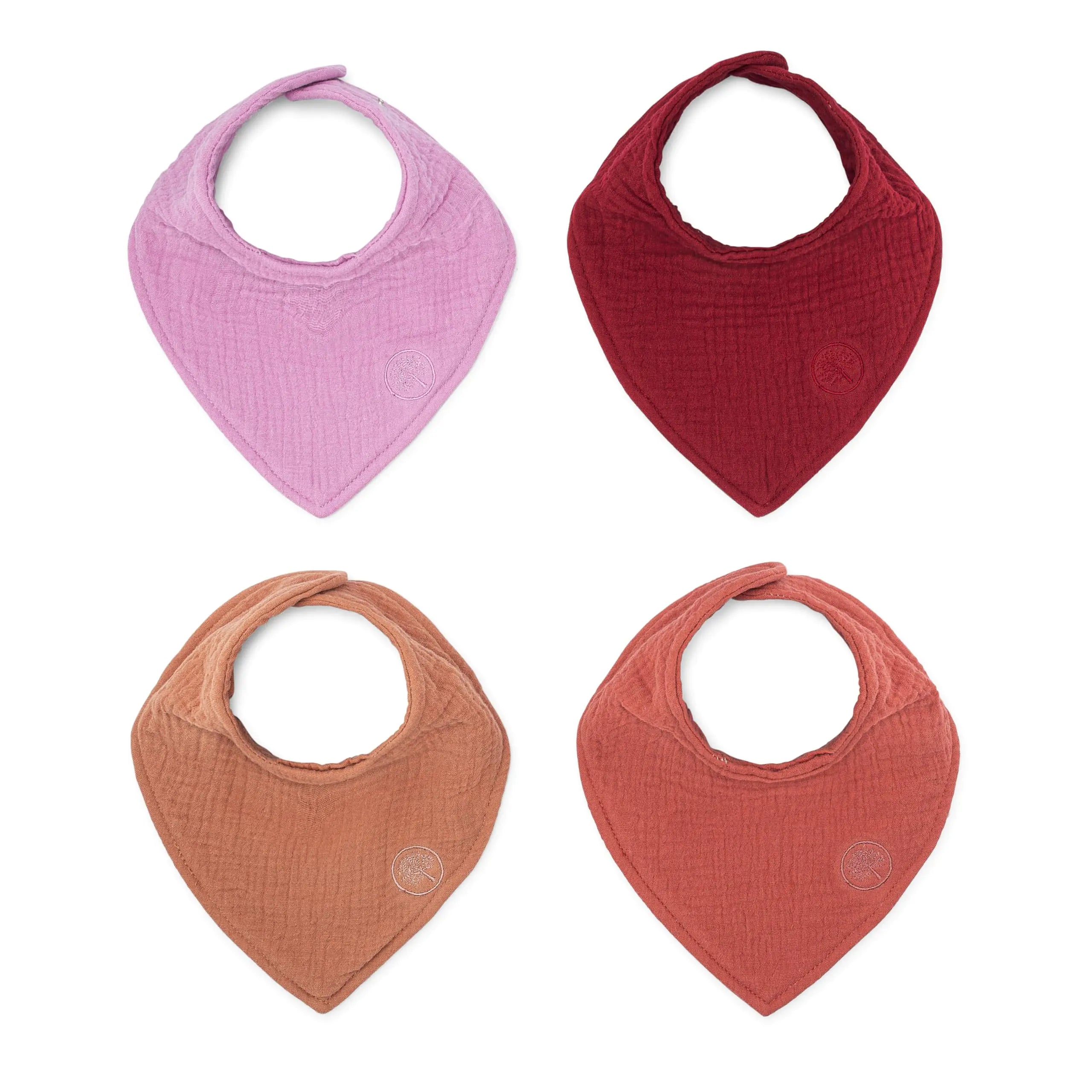 Parker Baby Co. Rose Muslin Drool Bibs | Soft & Absorbent 4-Pack
