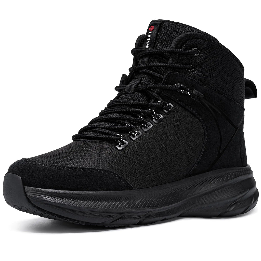 LARNMERN Non Slip Mens Work Boots Slip Resistant Shoe 6 Inch Breathable Industrial Boots Lightweight Military Tactical Boots Zapatos de Trabajo(10.5 MenSuede-Black)