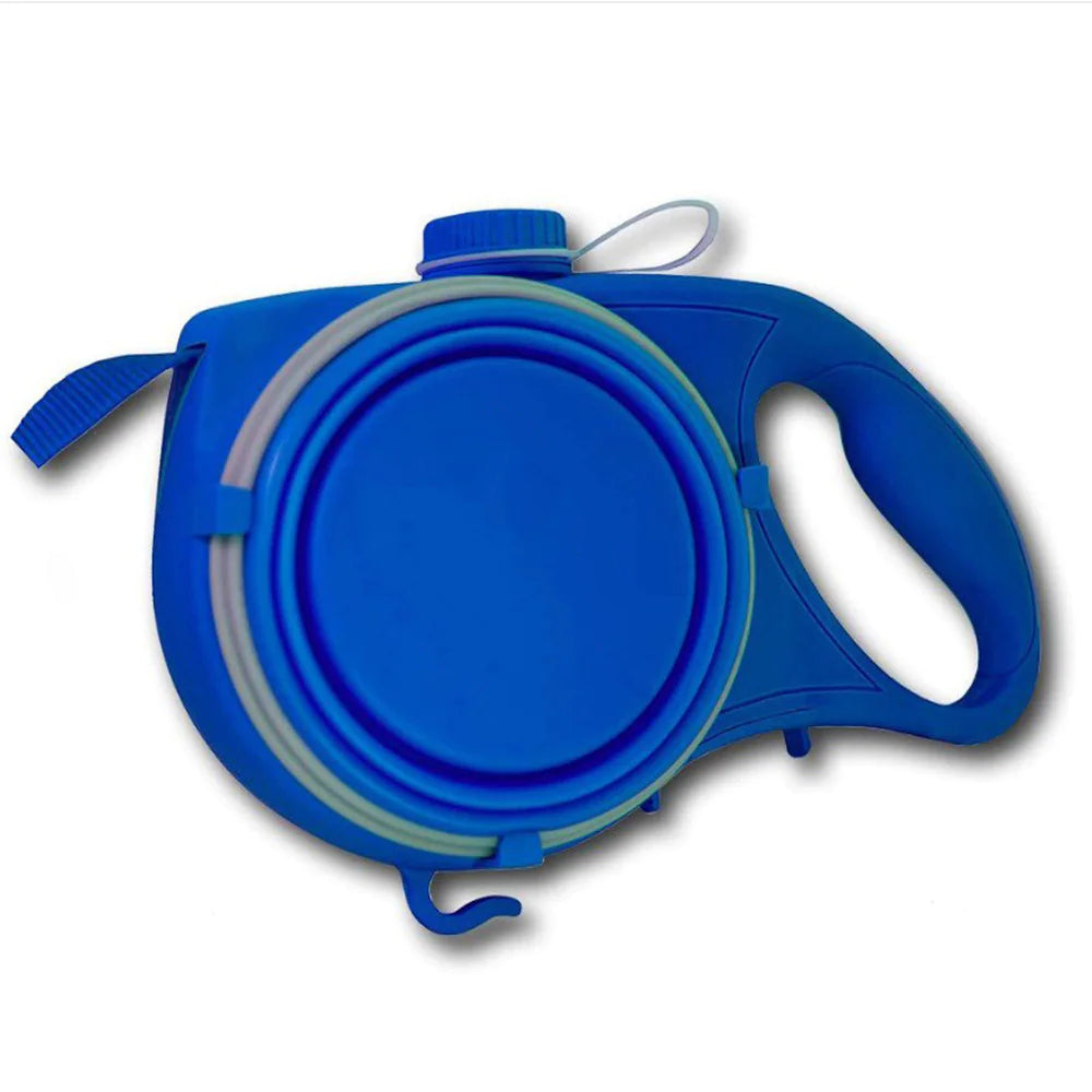 Pet Leash with Portable Silicone Bowl