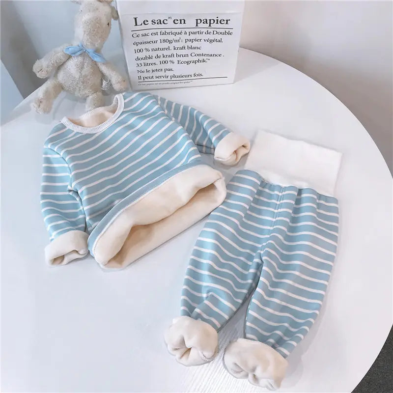 High Waist Thermal Underwear Set for Kids 1-5 Years